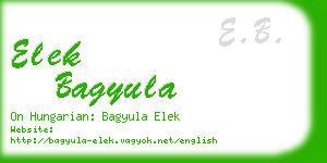 elek bagyula business card